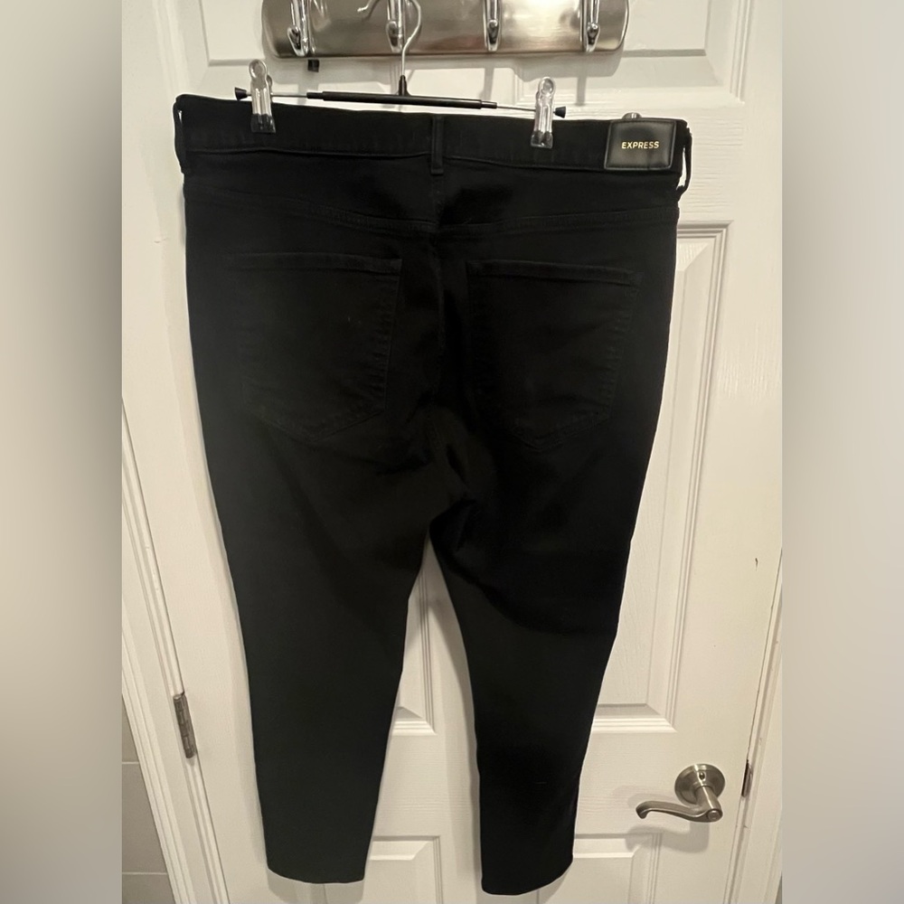 Express 14S Skinny High Rise Black Denim - Picture 3 of 6
